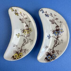 Vintage Bone Dish Set of 2 Austrian Karlsbad BBD 7" x 3.25" Porcelain